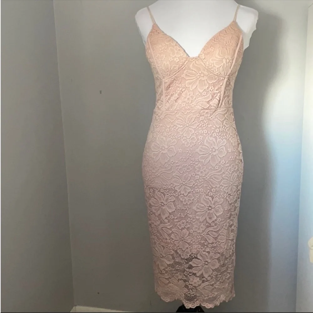 Blossom blush pink midi dress - Picture 1 of 10